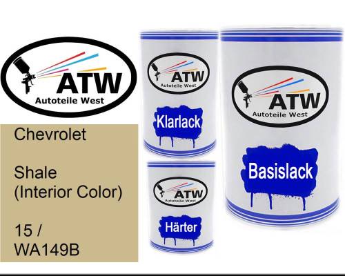 Chevrolet, Shale (Interior Color), 15 / WA149B: 500ml Lackdose + 500ml Klarlack + 250ml Härter - Set, von ATW Autoteile West.